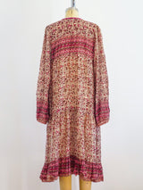 1970's Block Print Cotton Gauze Indian Dress Dress arcadeshops.com
