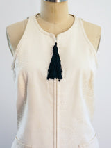 Valentino Black and White Silk Pant with Sleeveless Top Two Piece arcadeshops.com