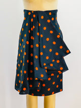 Christian Dior Couture Polka Dot Pleat Front Skirt Dress arcadeshops.com