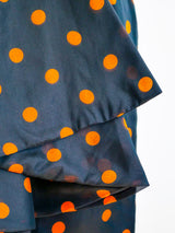 Christian Dior Couture Polka Dot Pleat Front Skirt Dress arcadeshops.com