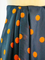 Christian Dior Couture Polka Dot Pleat Front Skirt Dress arcadeshops.com
