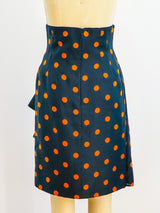 Christian Dior Couture Polka Dot Pleat Front Skirt Dress arcadeshops.com