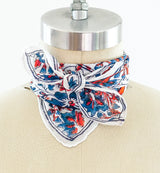 Indigo and Red Floral Block Print Indian Handkerchief Accessory arcadeshops.com