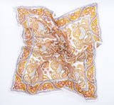 Orange and Yellow Paisley Block Print Indian Handkerchief Accessory arcadeshops.com