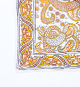 Orange and Yellow Paisley Block Print Indian Handkerchief Accessory arcadeshops.com