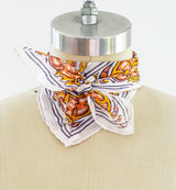 Orange and Yellow Paisley Block Print Indian Handkerchief Accessory arcadeshops.com
