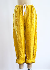 Mustard Cotton Gauze Drawstring Pants Bottom arcadeshops.com