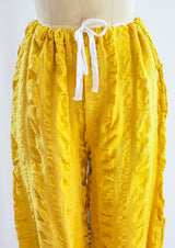 Mustard Cotton Gauze Drawstring Pants Bottom arcadeshops.com