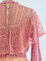 Pink Crochet Victorian Inspired Top Top arcadeshops.com