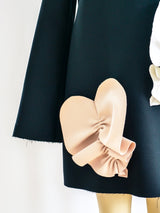 MSGM Black Dress with Dimensional Leaf Applique Dress arcadeshops.com