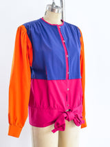 Giorgio Armani Color Block Tie Front Top Top arcadeshops.com