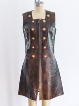 Studded Leather Sleeveless Tunic Dress Dress arcadeshops.com