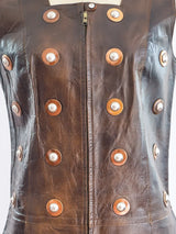 Studded Leather Sleeveless Tunic Dress Dress arcadeshops.com