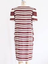 Bill Blass Striped Short Sleeved Coat Dress Dress arcadeshops.com