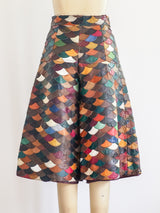 Scalloped Leather Patchwork Gauchos Bottom arcadeshops.com