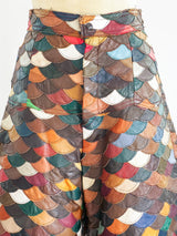 Scalloped Leather Patchwork Gauchos Bottom arcadeshops.com