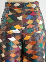 Scalloped Leather Patchwork Gauchos Bottom arcadeshops.com