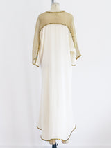 Silk Caftan with Metallic Net Sleeves Top arcadeshops.com