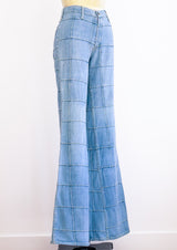 Patchwork Denim Bell Bottoms Pants arcadeshops.com