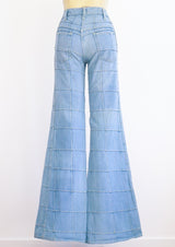 Patchwork Denim Bell Bottoms Pants arcadeshops.com