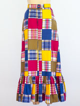 Madras Patchwork Ruffle Maxi Skirt Skirt arcadeshops.com