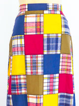 Madras Patchwork Ruffle Maxi Skirt Skirt arcadeshops.com