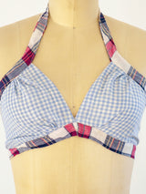 Gingham Cotton Halter Top arcadeshops.com