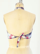 Gingham Cotton Halter Top arcadeshops.com
