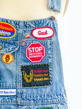 Patched Cutoff Denim Overalls Jumpsuit arcadeshops.com