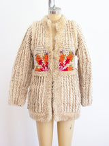 Floral Hand Knit Jacket Top arcadeshops.com