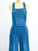 Denim Flare Overalls Jumpsuit arcadeshops.com