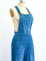 Denim Flare Overalls Jumpsuit arcadeshops.com