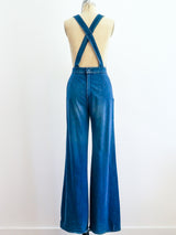 Denim Flare Overalls Jumpsuit arcadeshops.com