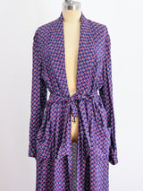 1940's Paisley Printed Belted Rayon Robe Top arcadeshops.com