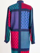 Bandana Print Long Sleeved Shirt Dress Dress arcadeshops.com