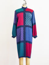 Bandana Print Long Sleeved Shirt Dress Dress arcadeshops.com