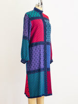 Bandana Print Long Sleeved Shirt Dress Dress arcadeshops.com