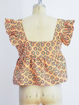 Floral Print Babydoll Crop Top Top arcadeshops.com
