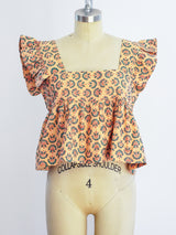 Floral Print Babydoll Crop Top Top arcadeshops.com