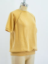 Beige Short Sleeved Sweatshirt Top arcadeshops.com