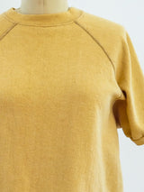 Beige Short Sleeved Sweatshirt Top arcadeshops.com