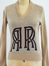 Rolls Royce Logo V Neck Sweater Top arcadeshops.com