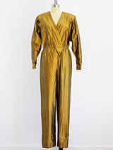 Bronze Thai Silk Jumpsuit Jumpsuit arcadeshops.com