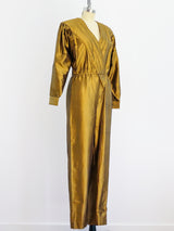 Bronze Thai Silk Jumpsuit Jumpsuit arcadeshops.com
