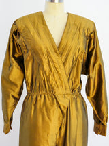 Bronze Thai Silk Jumpsuit Jumpsuit arcadeshops.com