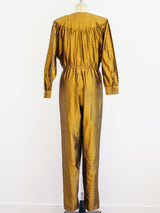 Bronze Thai Silk Jumpsuit Jumpsuit arcadeshops.com
