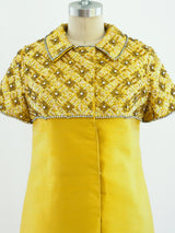1960s Embellished Raw Silk Dress Dress arcadeshops.com