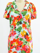 Balenciaga Watercolor Floral Dress Dress arcadeshops.com