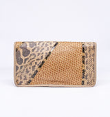 Carlos Falchi Beige Snakeskin Convertible Clutch Accessory arcadeshops.com