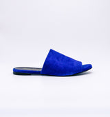 Robert Clergerie Blue Suede Slide Sandals, 37.5 Accessory arcadeshops.com